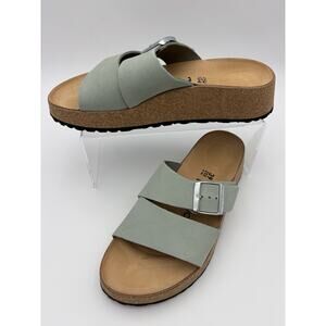 Papillio by Birkenstock Almina Platform Two Strap Sandal Blue Size 39 Narrow / 8